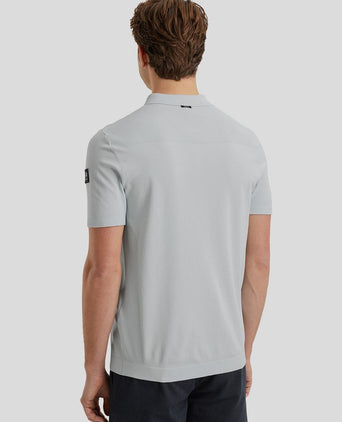 Poloshirt half-zip lichtblauw