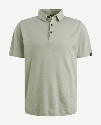 Poloshirt jacquard jersey groen