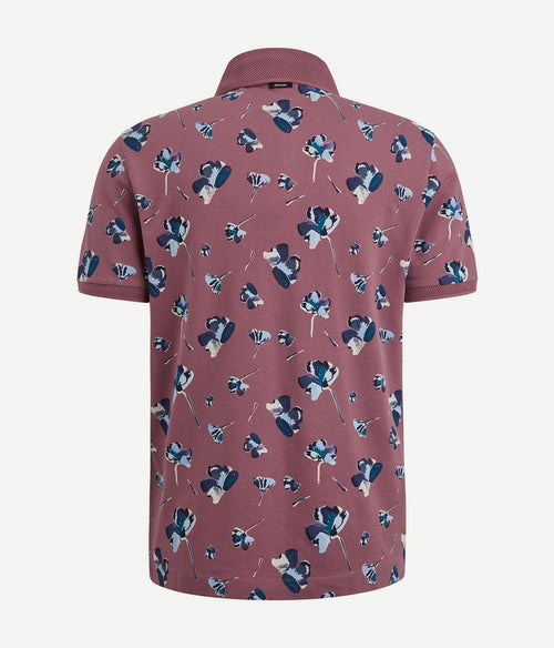 Vanguard poloshirt piqué bloemen donkerroze
