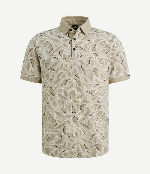 Poloshirt piqué print beige