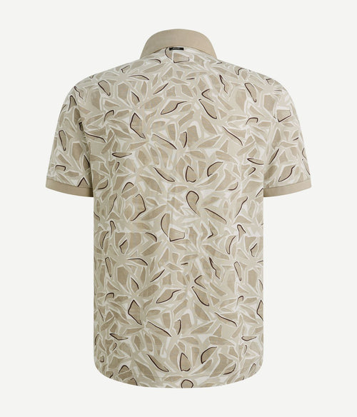Poloshirt piqué print beige