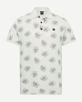Poloshirt print ecru