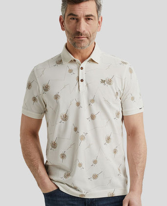 Vanguard poloshirt print ecru | Regular-fit