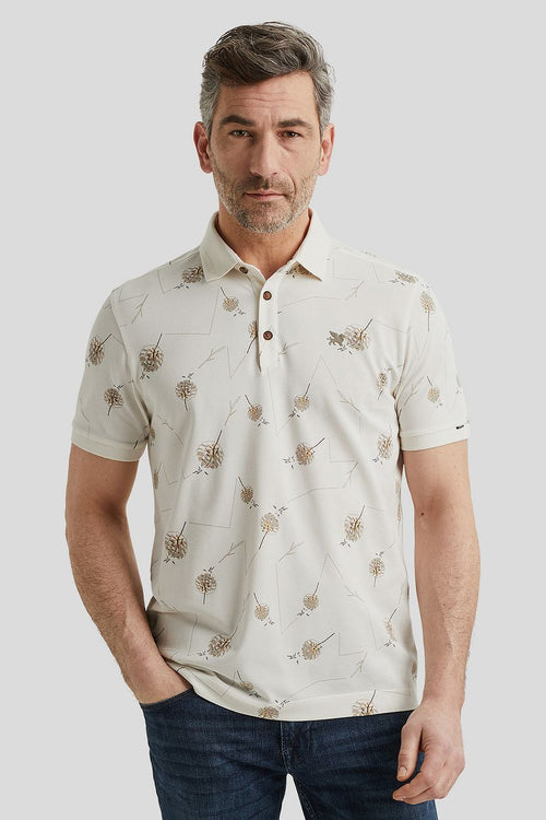 Vanguard poloshirt print ecru | Regular-fit