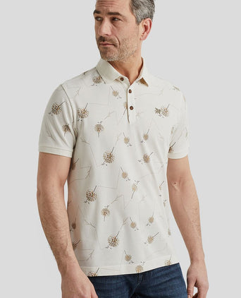 Vanguard poloshirt print ecru | Regular-fit