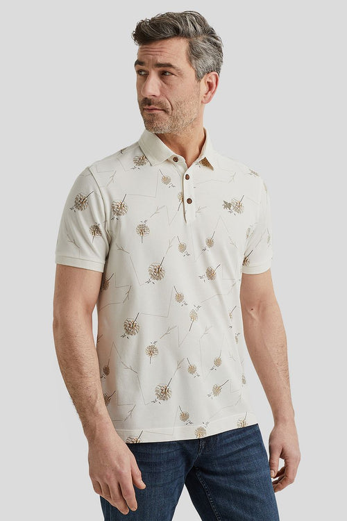 Vanguard poloshirt print ecru | Regular-fit