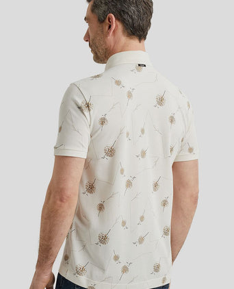Vanguard poloshirt print ecru | Regular-fit