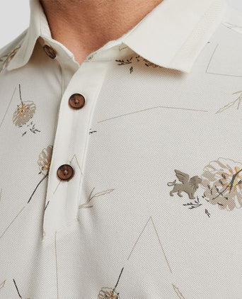 Vanguard poloshirt print ecru | Regular-fit
