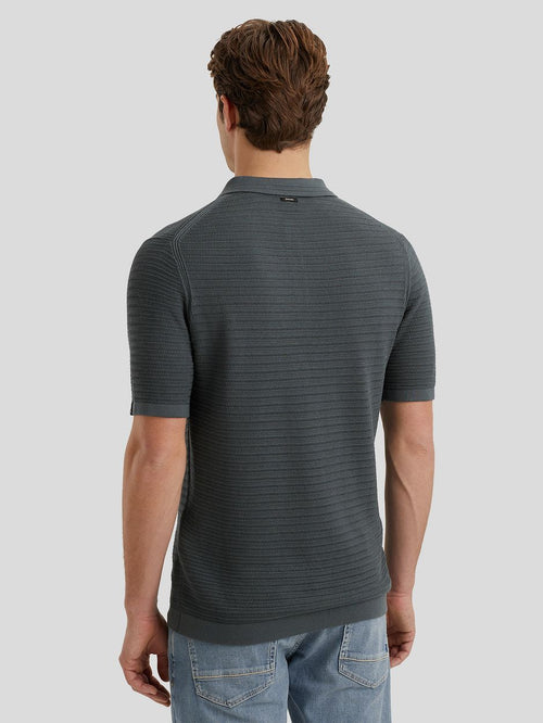 Poloshirt structuur dark slate