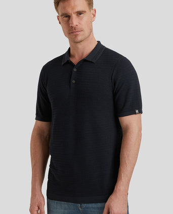 Vanguard poloshirt structuur donkerblauw | Regular-fit