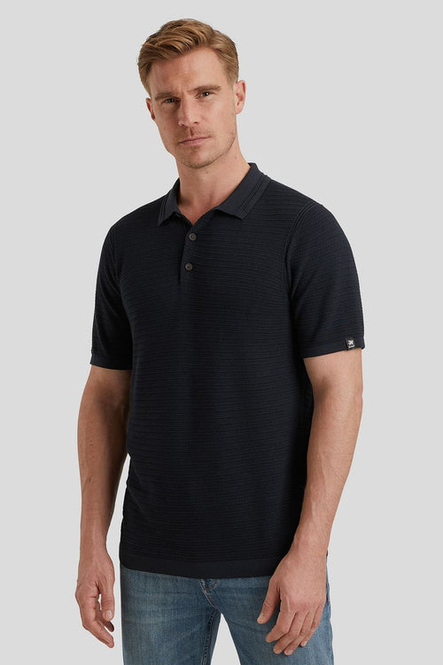 Vanguard poloshirt structuur donkerblauw | Regular-fit