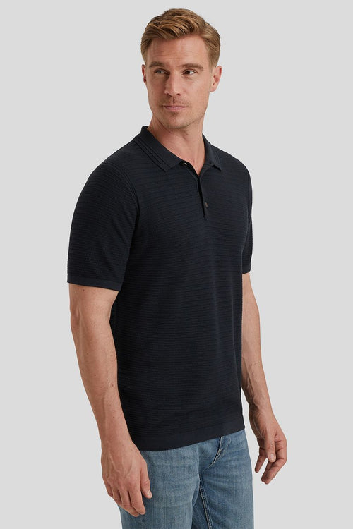 Vanguard poloshirt structuur donkerblauw | Regular-fit