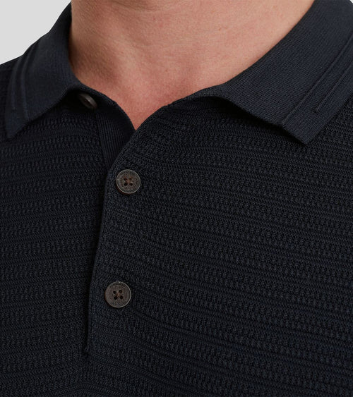 Vanguard poloshirt structuur donkerblauw | Regular-fit