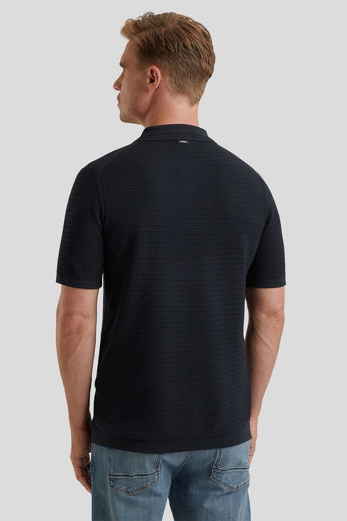 Vanguard poloshirt structuur donkerblauw | Regular-fit