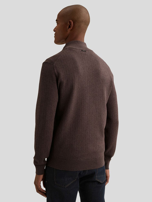 Pullover halve rits structure moonscape