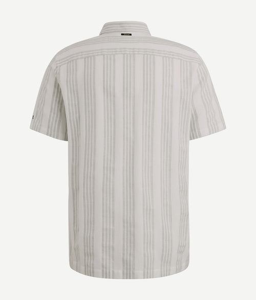 Vanguard short sleeve overhemd dobby streep groen | Regular-fit