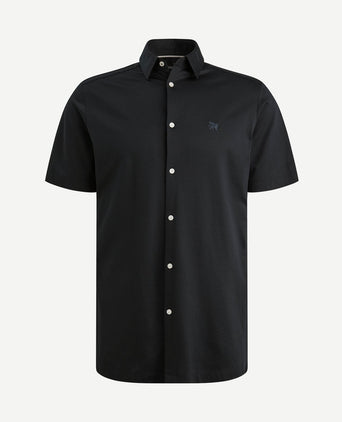 Short sleeve overhemd jersey donkerblauw