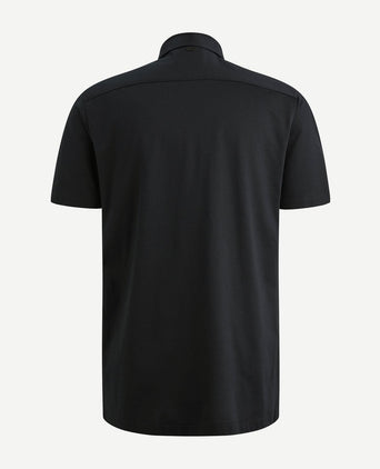 Short sleeve overhemd jersey donkerblauw