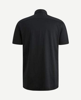 Short sleeve overhemd jersey donkerblauw