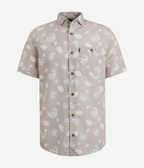 Vanguard short sleeve overhemd linnen beige | Regular-fit