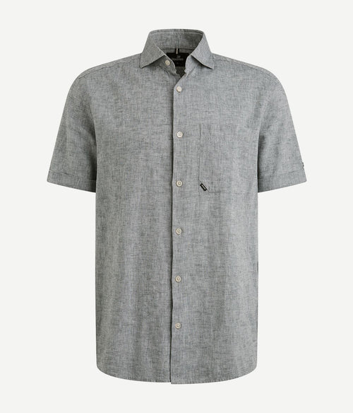 Vanguard short sleeve overhemd linnen blend dark slate