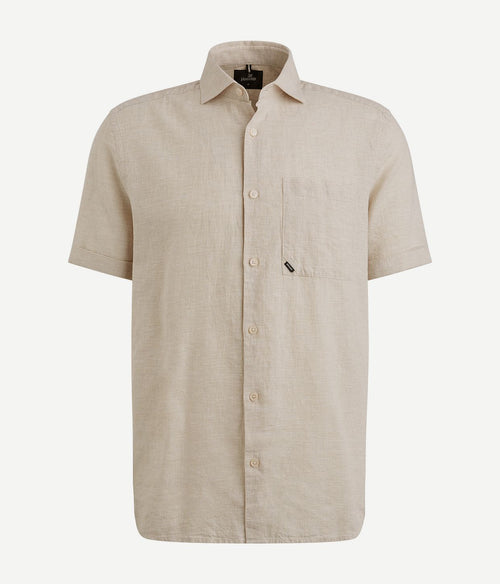 Vanguard short sleeve overhemd linnen blend ecru