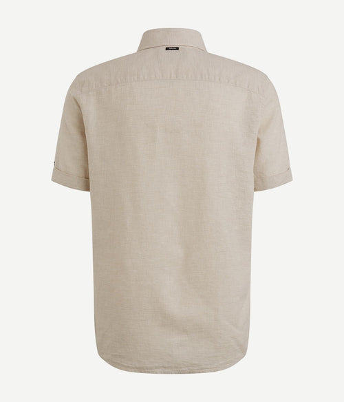 Vanguard short sleeve overhemd linnen blend ecru