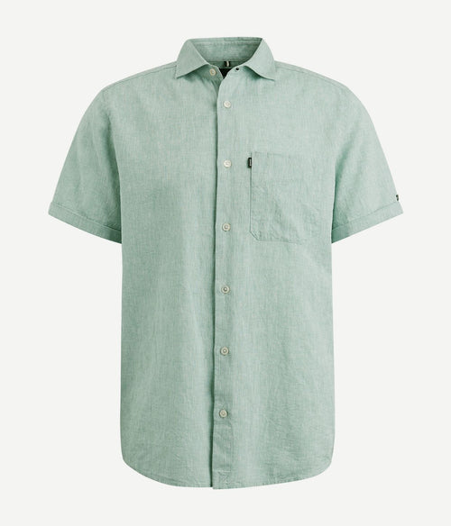 Vanguard short sleeve overhemd linnen groen | Regular-fit
