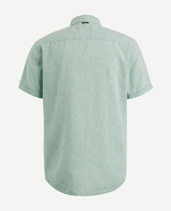 Vanguard short sleeve overhemd linnen groen | Regular-fit