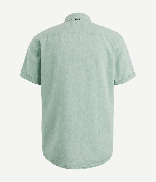 Vanguard short sleeve overhemd linnen groen | Regular-fit