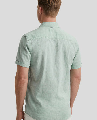 Vanguard short sleeve overhemd linnen groen | Regular-fit