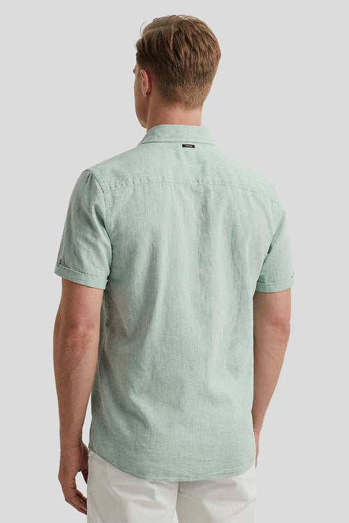 Vanguard short sleeve overhemd linnen groen | Regular-fit