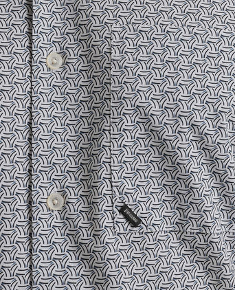 Vanguard short sleeve overhemd print blauw | Regular-fit