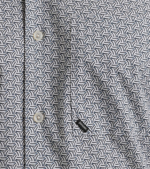 Vanguard short sleeve overhemd print blauw | Regular-fit