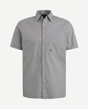 Short sleeve overhemd print blauw