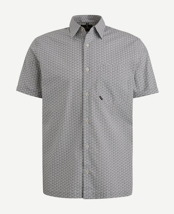 Short sleeve overhemd print blauw