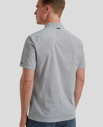 Short sleeve overhemd print blauw