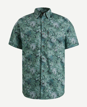 Short sleeve overhemd print groen
