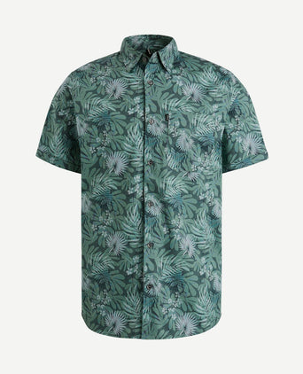 Short sleeve overhemd print groen