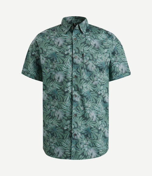 Short sleeve overhemd print groen