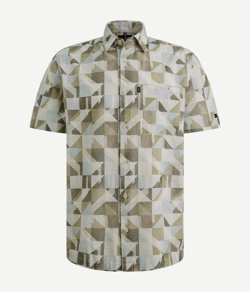 Short sleeve overhemd print groen