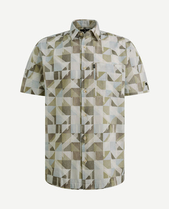 Short sleeve overhemd print groen