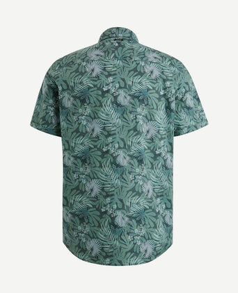 Short sleeve overhemd print groen