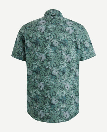 Short sleeve overhemd print groen