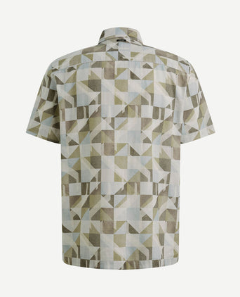 Short sleeve overhemd print groen
