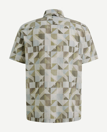 Short sleeve overhemd print groen