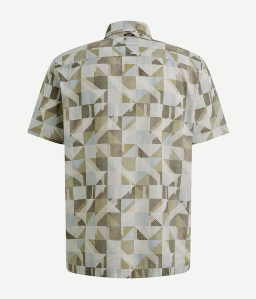 Short sleeve overhemd print groen