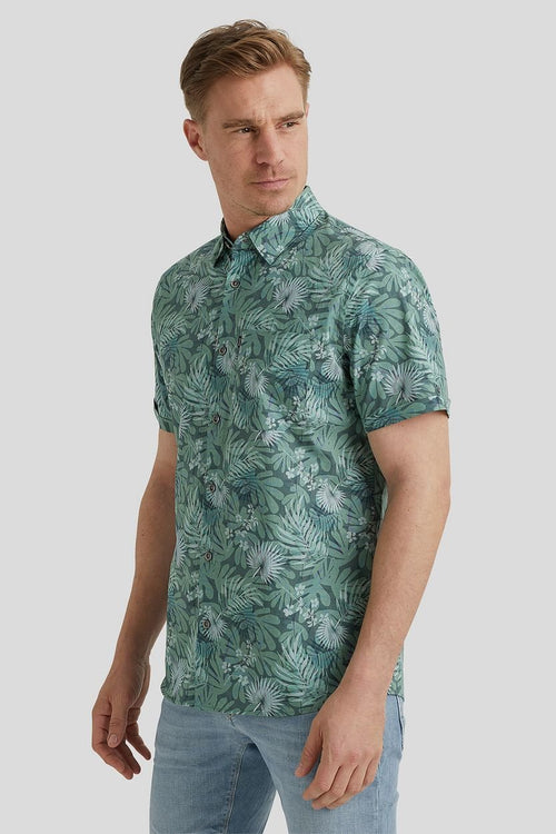 Vanguard short sleeve overhemd print groen | Regular-fit