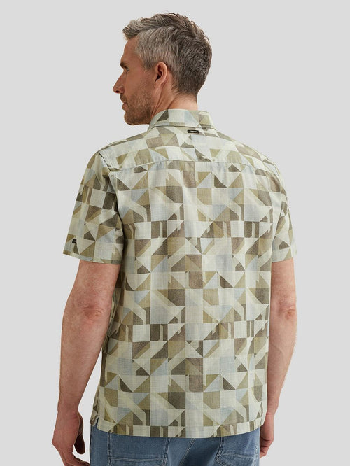 Short sleeve overhemd print groen