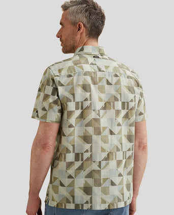 Short sleeve overhemd print groen